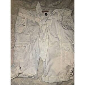 NoBo No Boundaries White Cargo Shorts Juniors Sz 9 Cotton Spandex Pockets